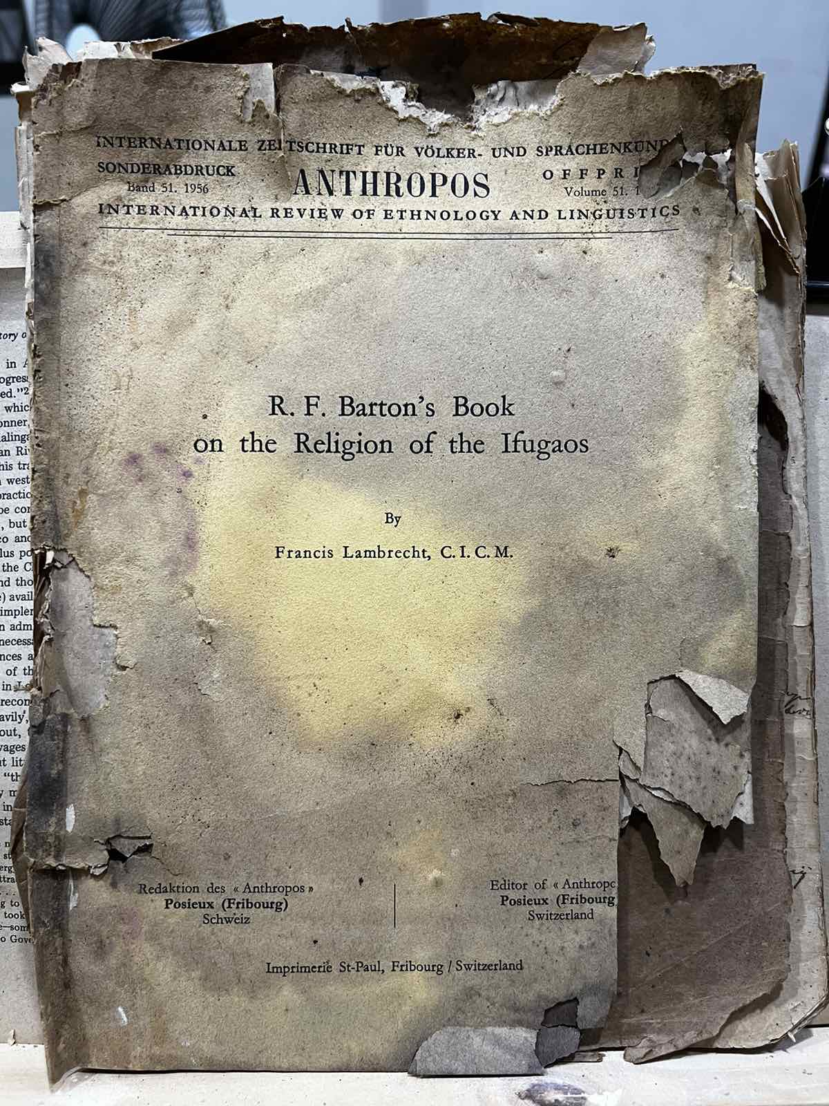 R.F. Barton's Book on the Religion of the Ifugaos